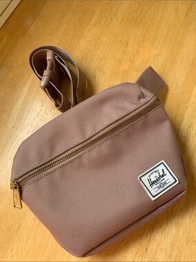 Herschel Supply Co. Dusty Rose Canvas Hip Pack with Gold Zipper